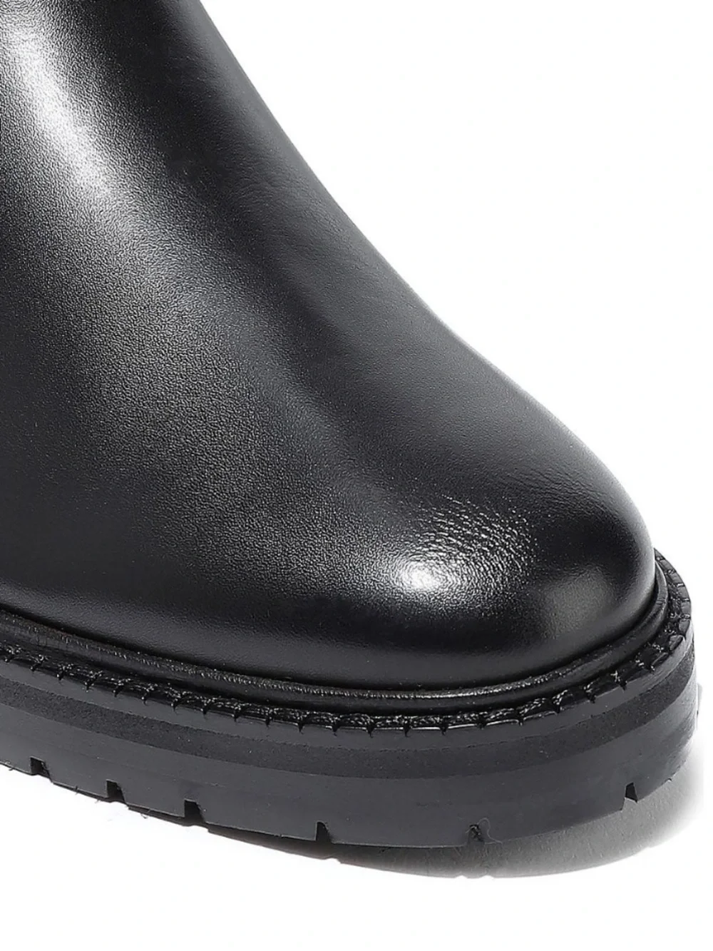 NIB Valentino Garavani Black Buckled Over-the-Knee Leather Boots 39 (US 9) Black